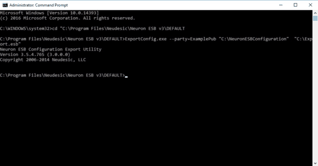 Figure 6: After running the ExportConfig.exe program successfully