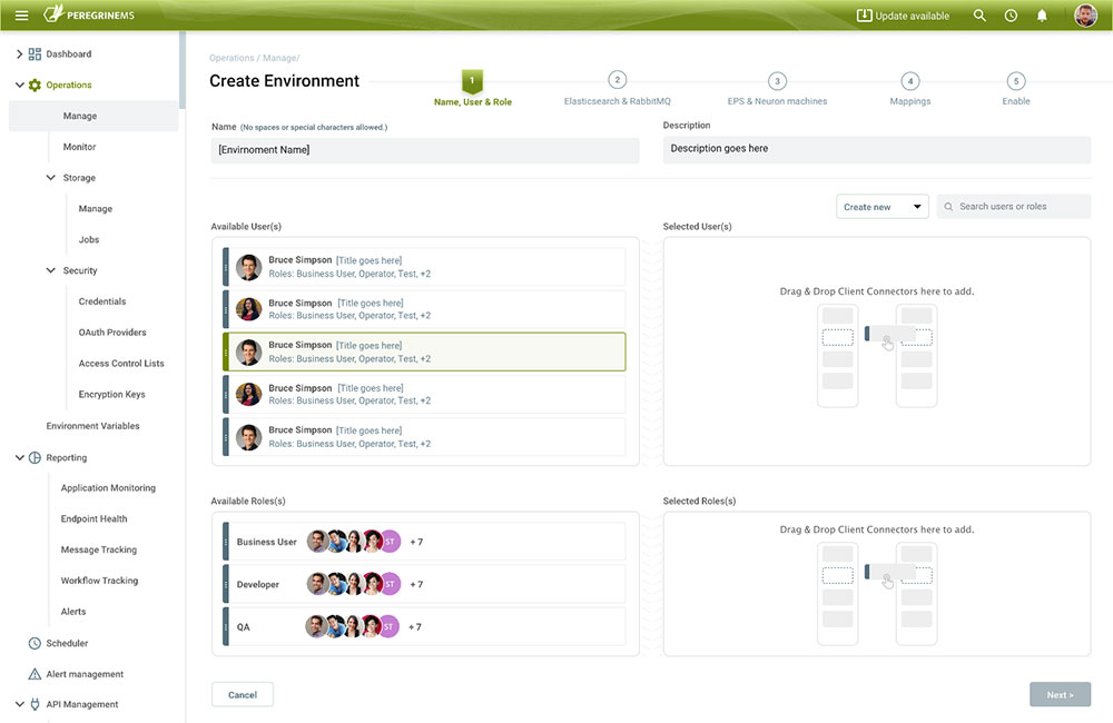Management Suite Deployment Step 1 - Name, User & Role