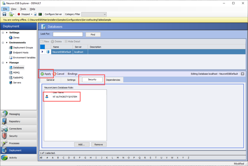 Service Routing Tables Sample - Peregrine Connect